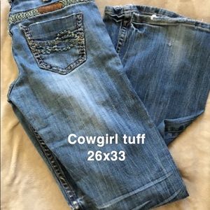 Cowgirl tuff bootcut jeans size 26x33